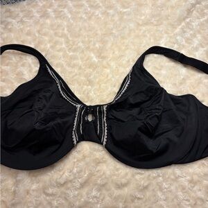 Olga Black Bra with White Accents